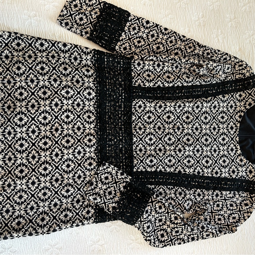 Vintage Dress mini black white Drop waist hip hugger size S - Picture 4 of 10